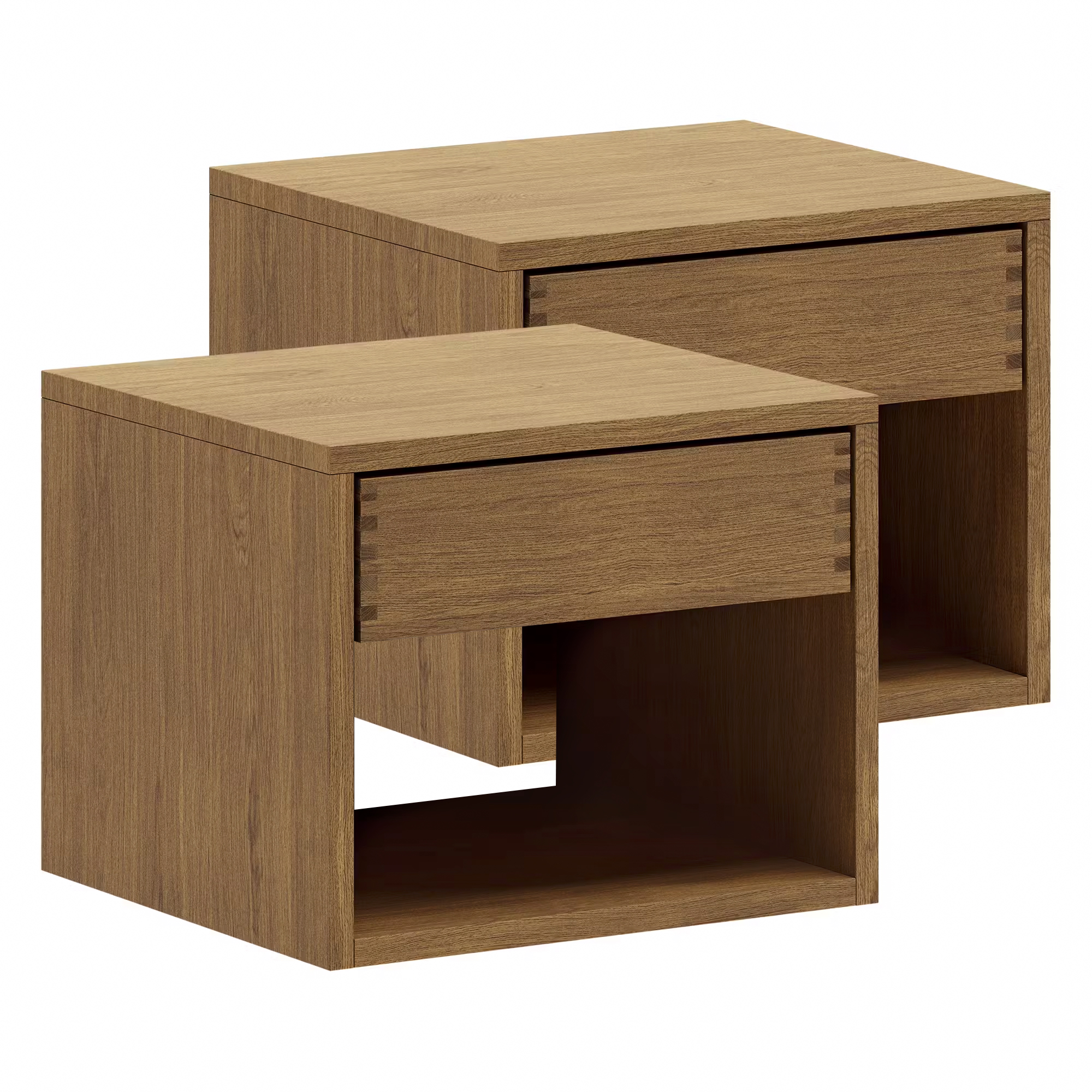 40 Cm 40 Cm Mørkolieret Just Wood Snedker Sengebord Sæt Skuffe