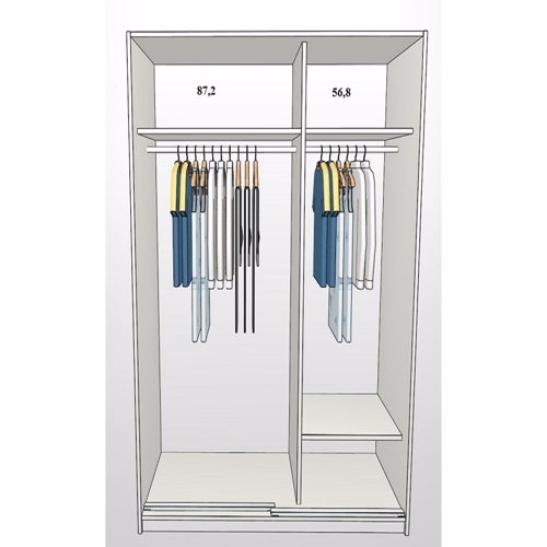 150cm Garderobeskab Med   Skydelåger