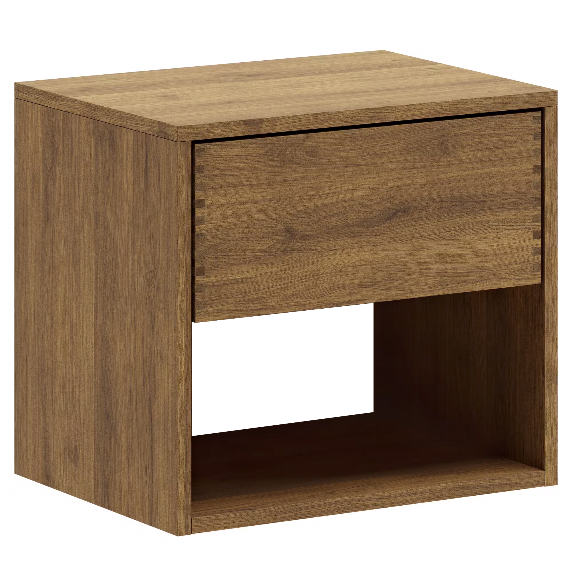 50 Cm Mørkolieret Just Wood Snedker Sengebord     Skuffe