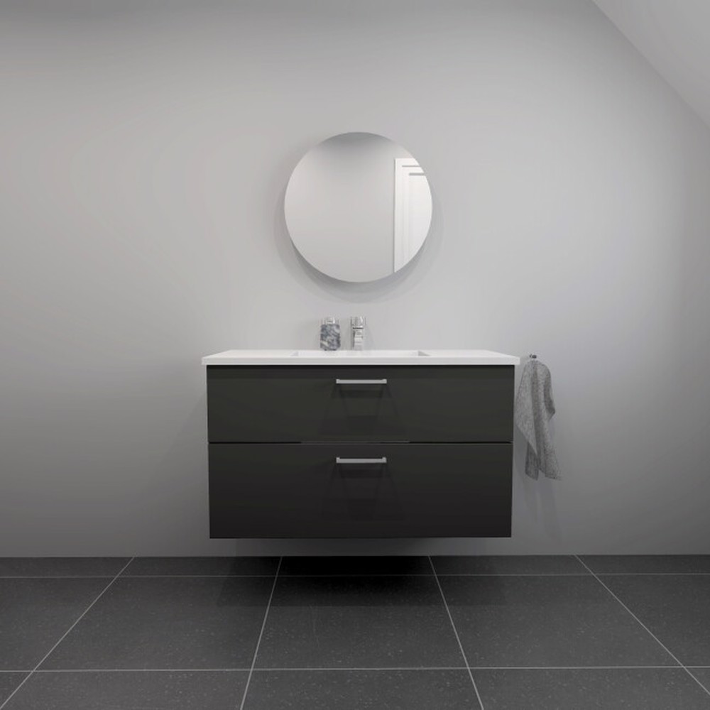 Kitchn Badsæt 102 Cm Hvid Marmorvask