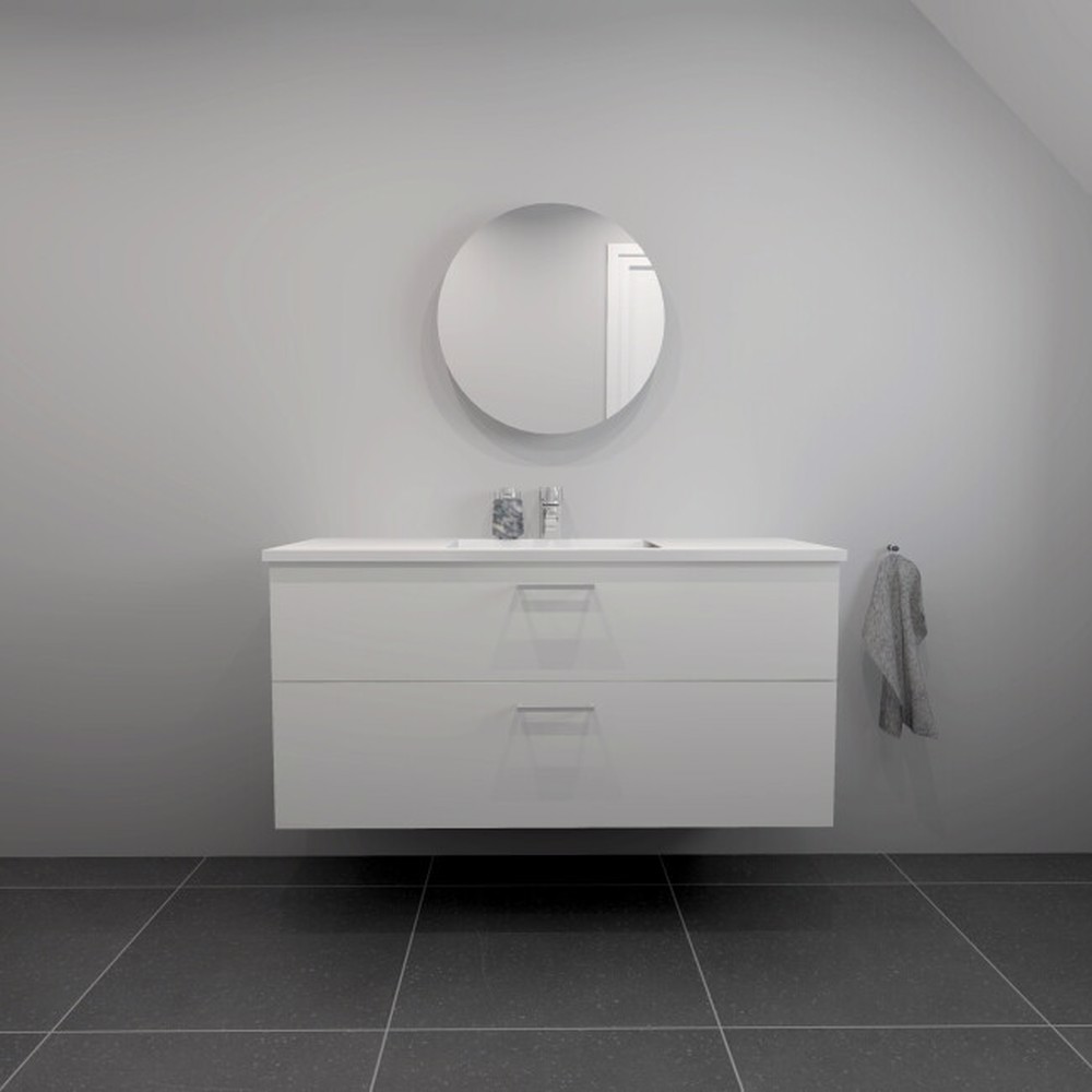 Kitchn Badsæt 122 Cm Hvid Marmorvask