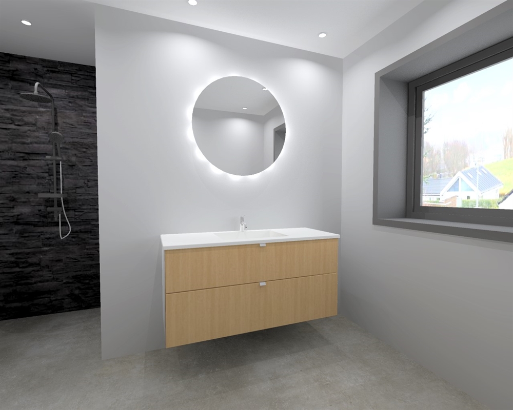 Kitchn Badsæt Træ 122 Cm Fra Kitchn Med Cleveland Nordisk Eg Front