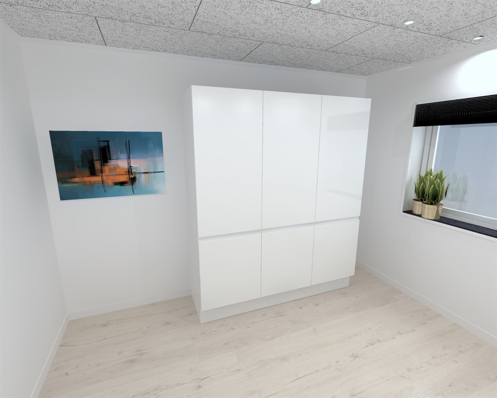 Kitchn Garderobeskab Med Låger Hvid 180 Cm Fra Kitchn Med Boston Front