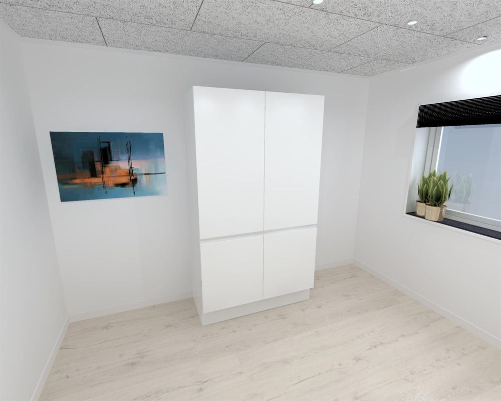 Kitchn Garderobeskab Med Låger Hvid 120 Cm Fra Kitchn Med Boston Front