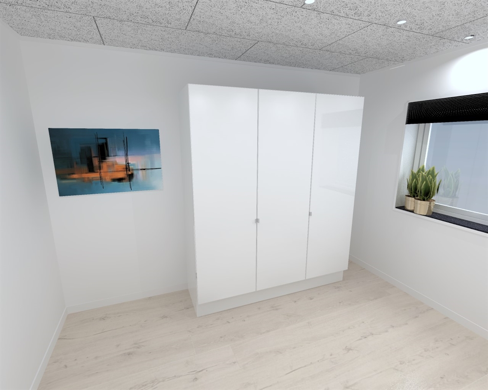 Kitchn Garderobeskab Med Låger Hvid 180 Cm Fra Kitchn Med Daytona Front