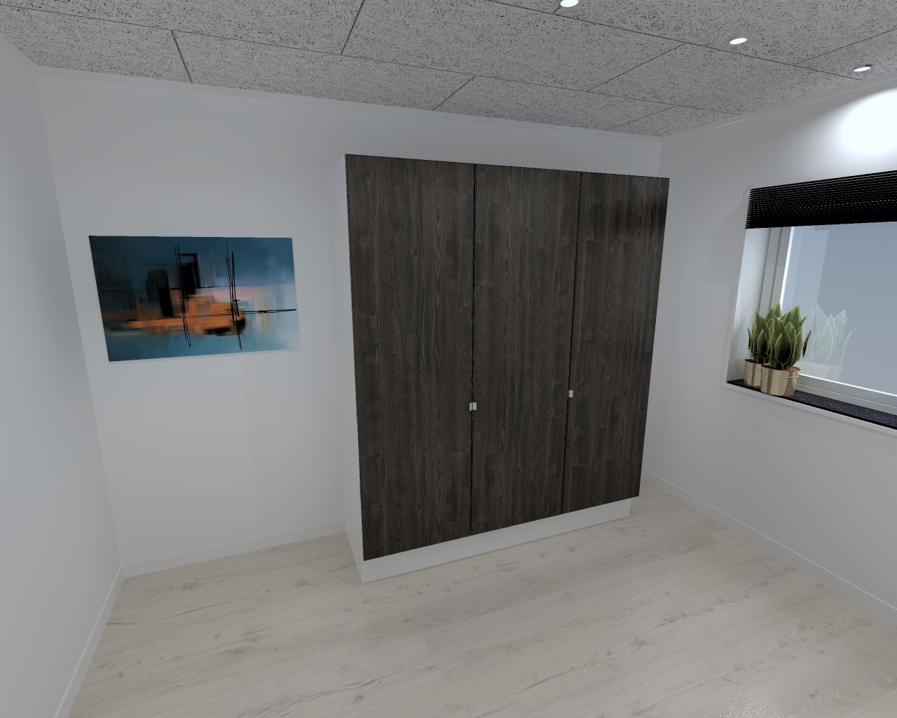 Kitchn Garderobeskab Med Låger Træ 180 Cm Fra Kitchn Med Cleveland Mørk Eg Front