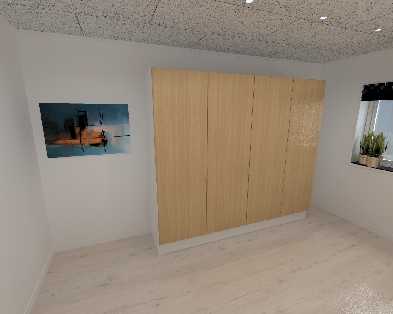 Kitchn Garderobeskab Med Låger Træ 240 Cm Fra Kitchn Med Cleveland Nordisk Eg Front