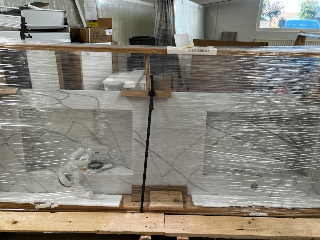 Marmorline Kiel Vaskebordplade White Haze