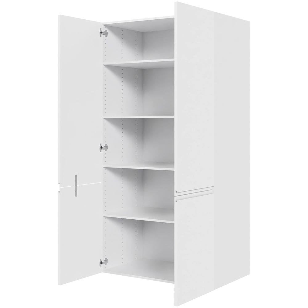 Multi-living Køkken Hyldeskab Hvid Grebsfri : 195 Cm : 60 Cm Låger Inklusiv Hylder Bredde: 100 Cm