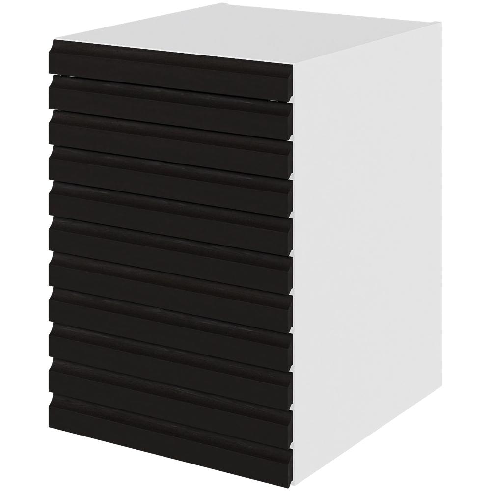 Multi-living Køkken Skuffeskab -line Sort Eg : 70 Cm : 60 Cm Skuffer Fuldtudtræk Softluk Bredde: 50 Cm