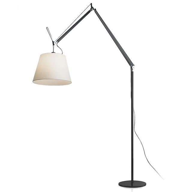 Artemide Tolomeo Mega Gulvlampe Sort Krop 32 Cm Pergament Skærm Med Lysdæmper