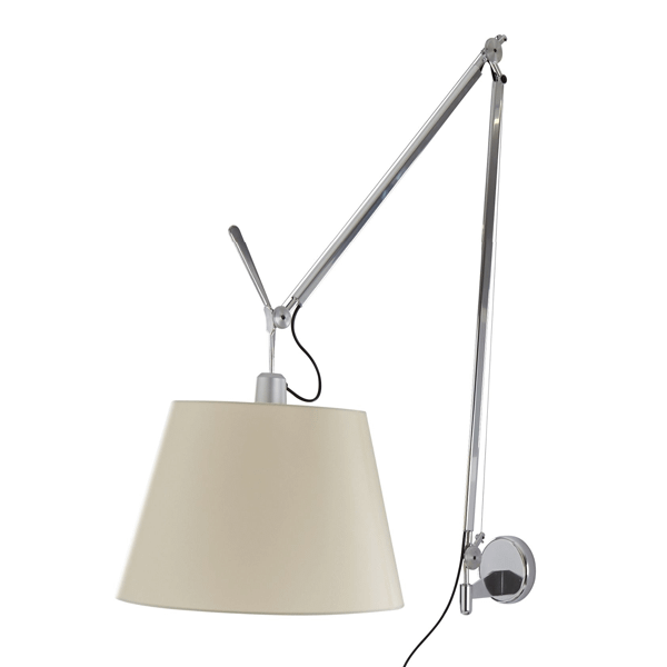 Artemide Tolomeo Mega Væglampe Pergament 42cm Med Lysdæmper