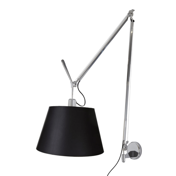 Artemide Tolomeo Mega Væglampe Sort Sort Skærm 36cm