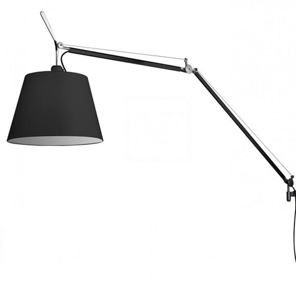 Artemide Tolomeo Mega Væglampe Sort Sort Skærm 32cm