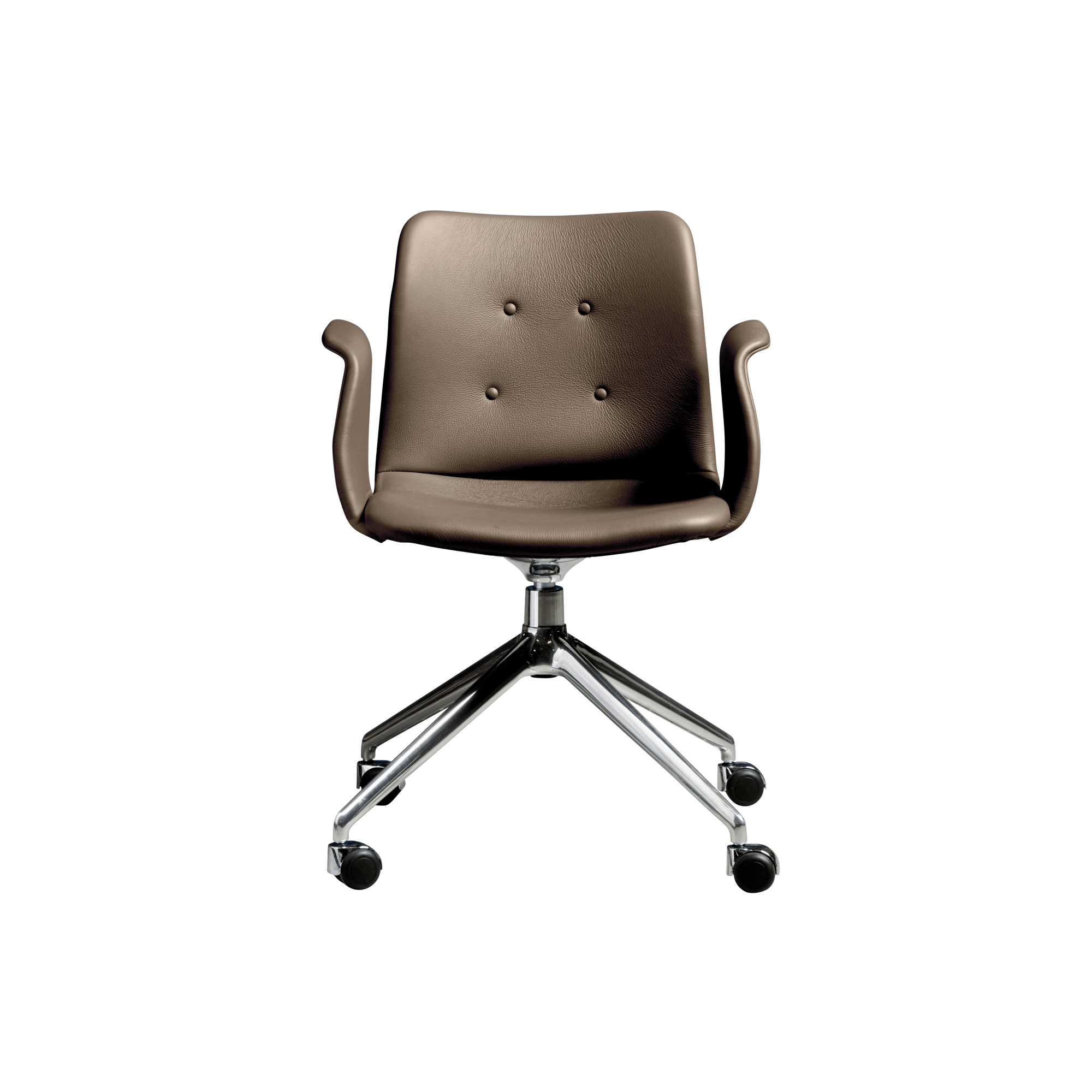 Bent Hansen Primum  -star Spisebordsstol Med Swivel   Hjul Poleret Stål Zenso   292