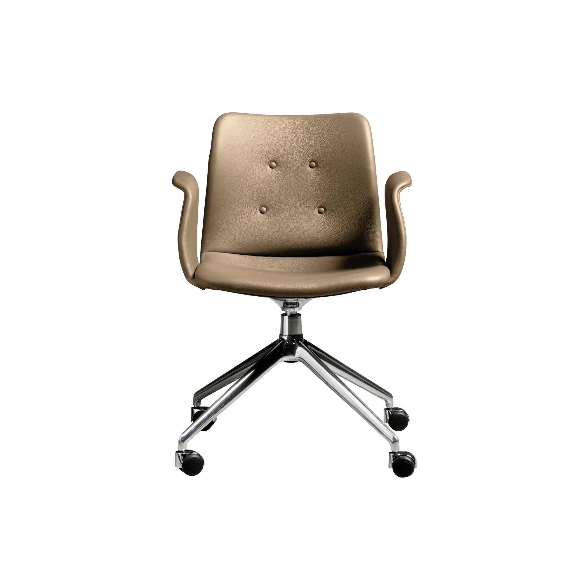 Bent Hansen Primum  -star Spisebordsstol Med Swivel   Hjul Poleret Stål Zenso   228