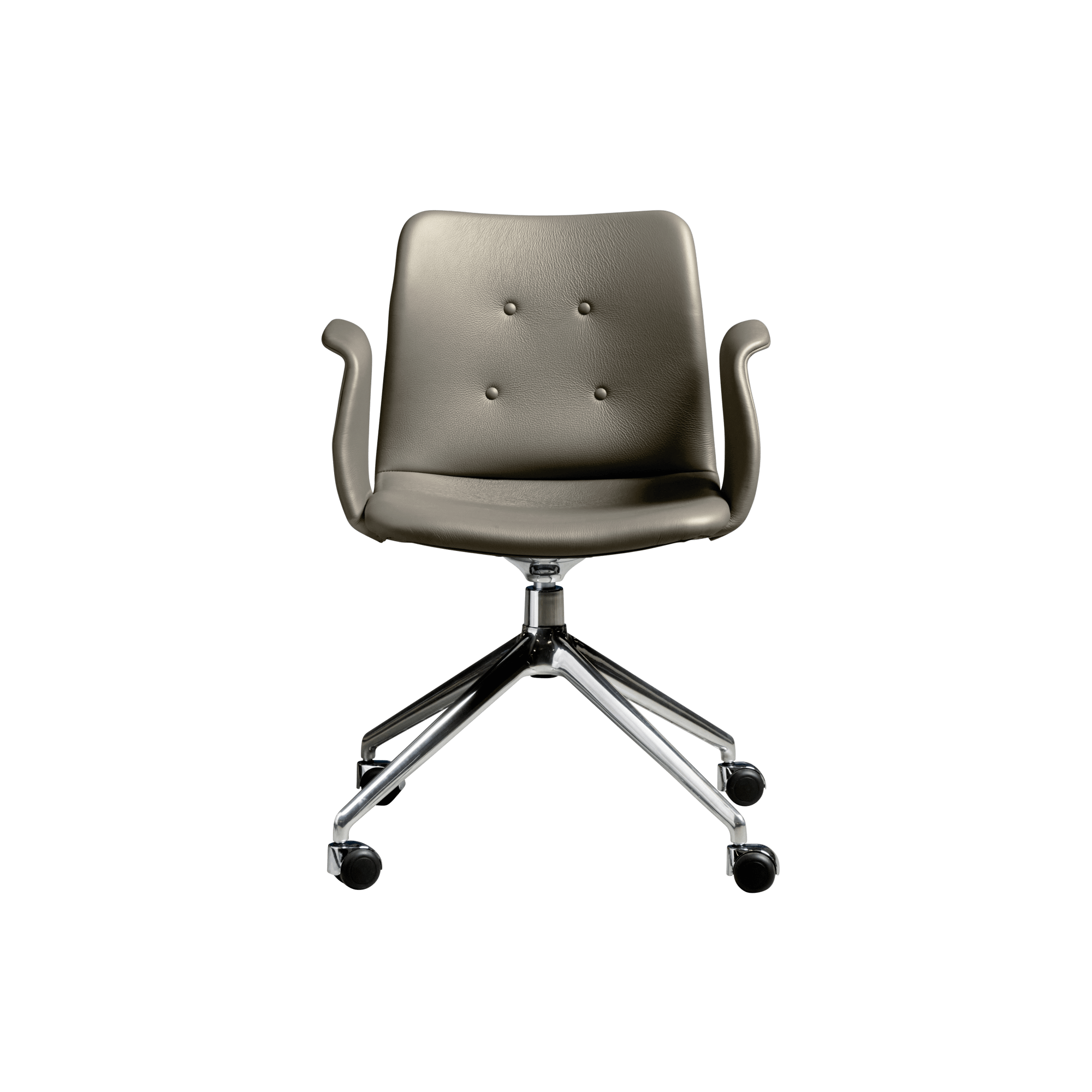 Bent Hansen Primum  -star Spisebordsstol Med Swivel   Hjul Poleret Stål Zenso   214