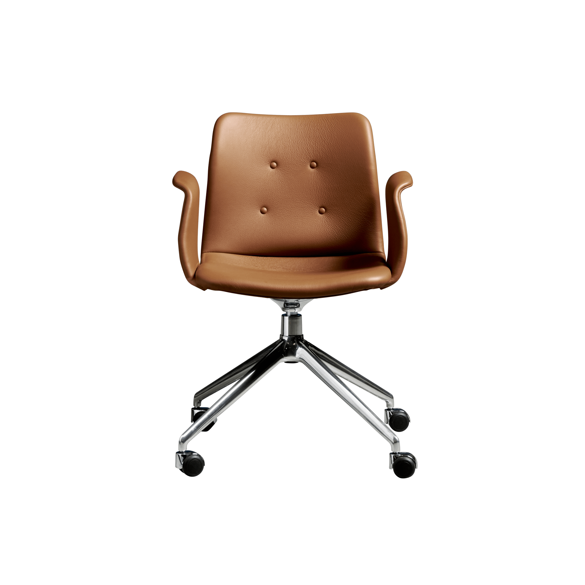Bent Hansen Primum  -star Spisebordsstol Med Swivel   Hjul Poleret Stål Zenso   223