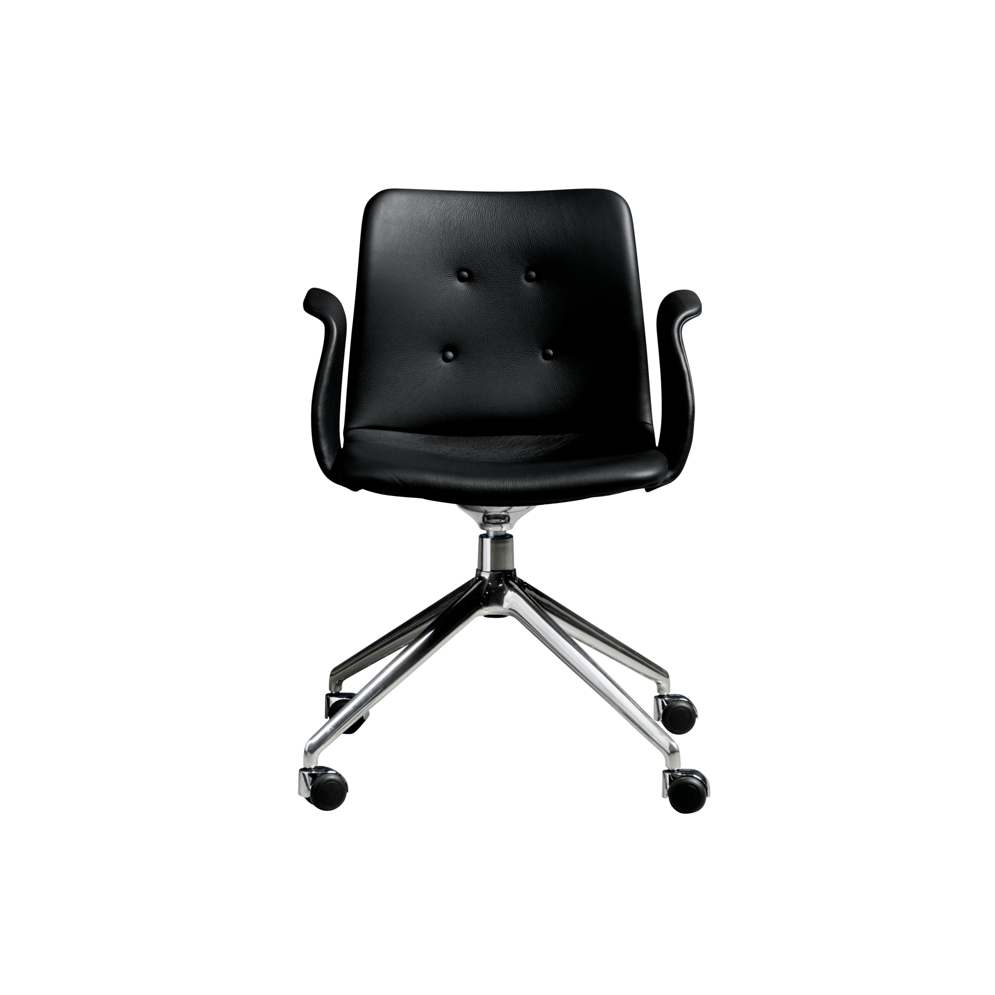 Bent Hansen Primum  -star Spisebordsstol Med Swivel   Hjul Poleret Stål Zenso   207