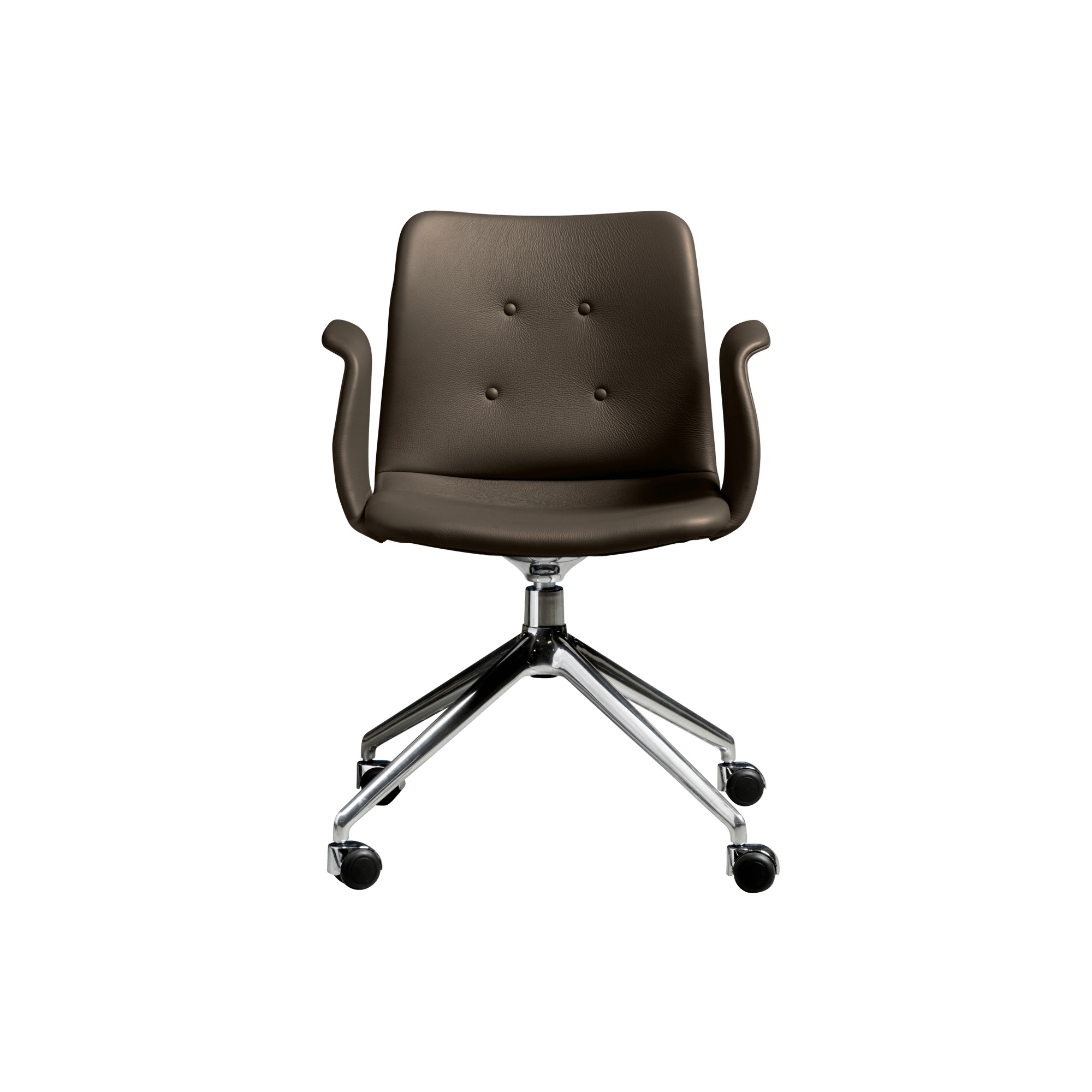Bent Hansen Primum  -star Spisebordsstol Med Swivel   Hjul Poleret Stål Zenso   230