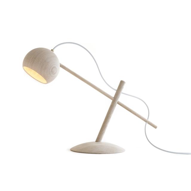 Brdr  Krüger Lune Bordlampe Egetræ Hvid Olieret