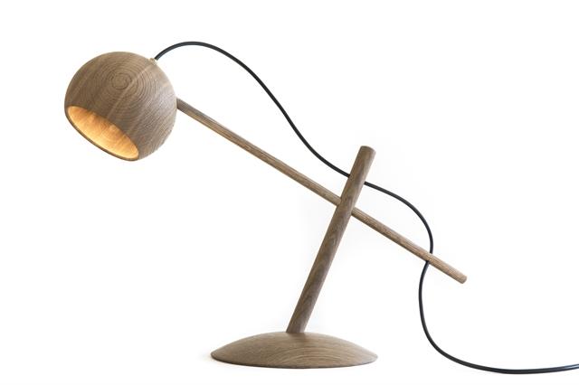 Brdr  Krüger Lune Bordlampe Røget Egetræ