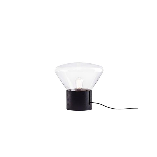 Brokis Muffins Wood 01 Bord Gulvlampe Transparent Glas Sort Eg Med Sort Ledning