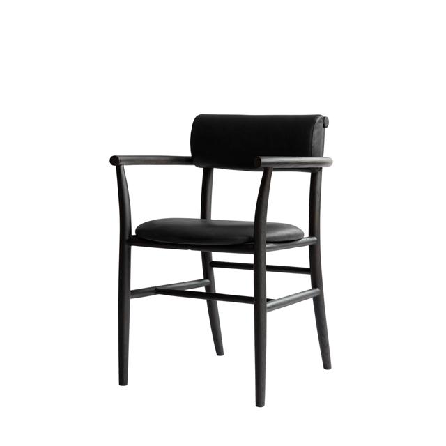 101 Copenhagen Nama Spisebordsstol Med Armlæn Coffee Black Aniline Black Leather