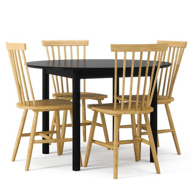 Department Wood Spisebordssæt Sort Eg