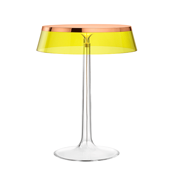Flos Bon Jour Bordlampe Kobber Krop Og Gul Skærm