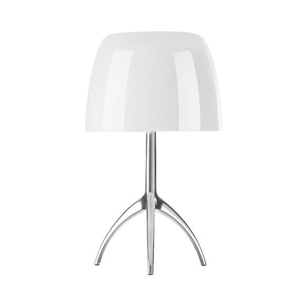 Foscarini Lumiere Bordlampe Grande Hvid Aluminium Med Lysdæmper