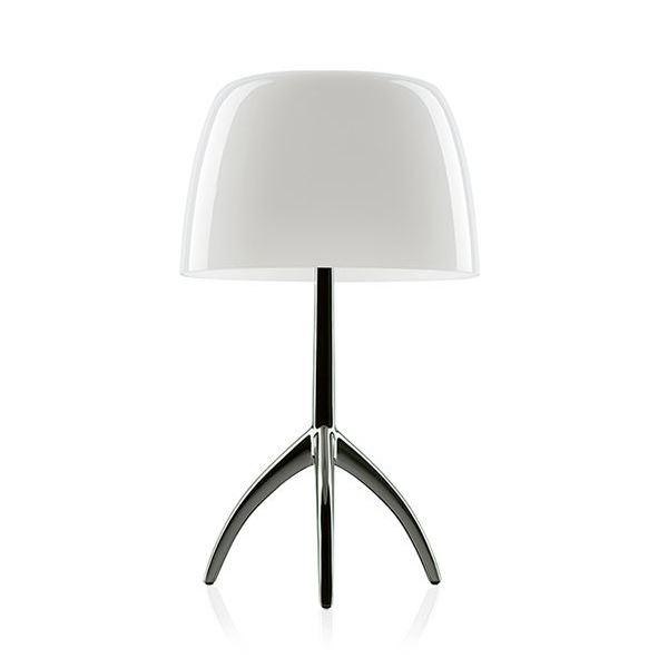 Foscarini Lumiere Bordlampe Grande Hvid Sortforkromet