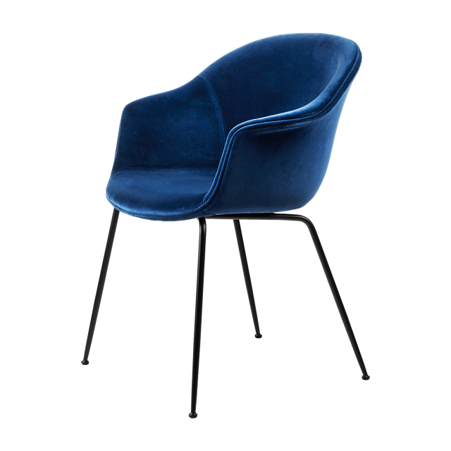 Gubi Bat Spisebordsstol Velvet 420 Safir Blå
