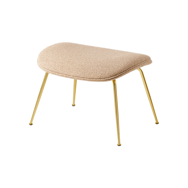 Gubi Beetle Ottoman Around Bouclé 004 Med Ben   Semi Mat Messing