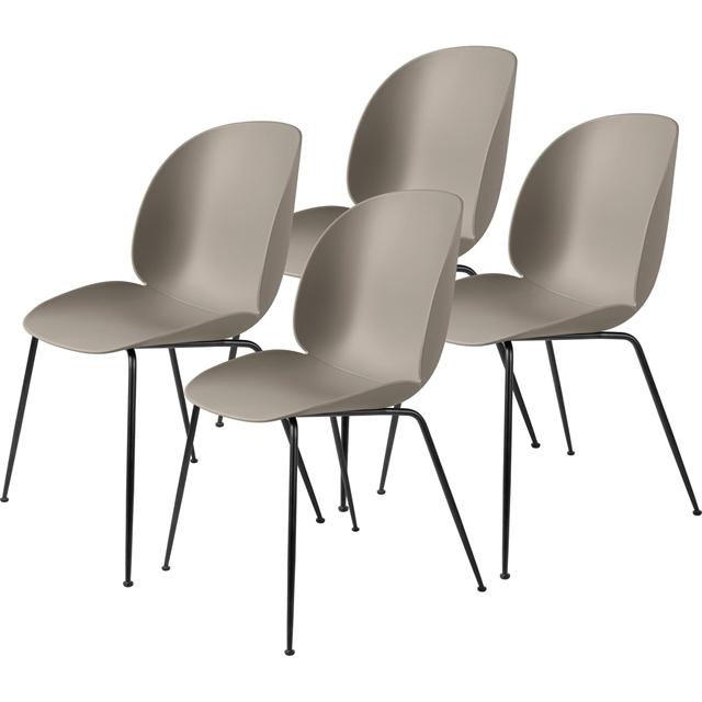 Gubi Beetle Spisebordsstol Conic Base Mat Sort New Beige   Stk