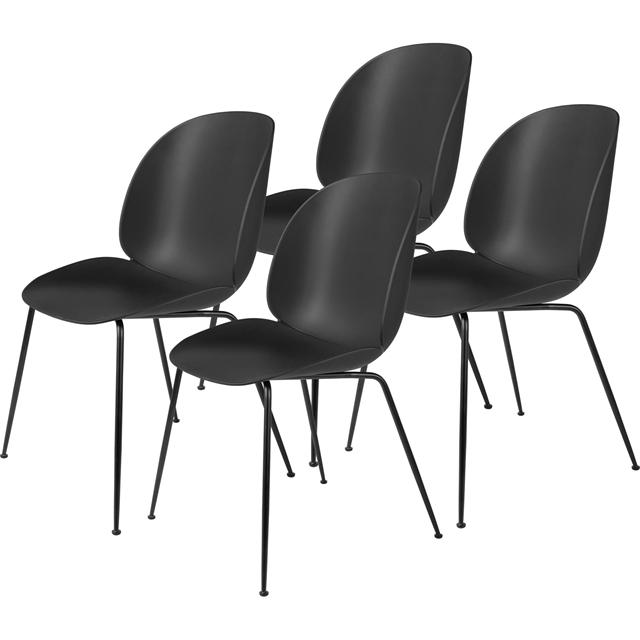 Gubi Beetle Spisebordsstol Conic Base Mat Sort Sort   Stk