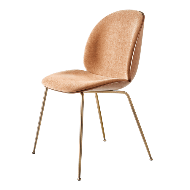 Gubi Beetle Spisebordstol Finér Skal Belsuede Special Fr 132 Med Ben   Antik Messing