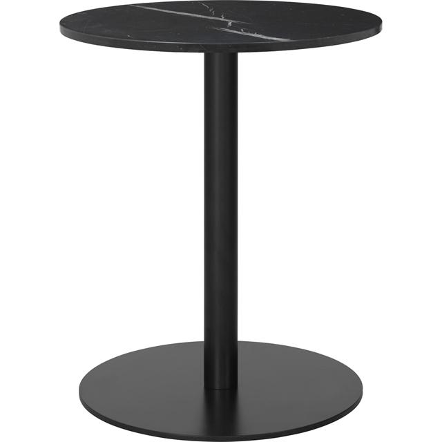 Gubi     Spisebord Rundt ø60 Cm    Sort Base Og Sort Marquina Marmor Top