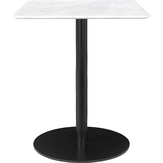 Gubi     Spisebord 60   60 Cm    Sort Base Og Hvid Carrara Marmor Top