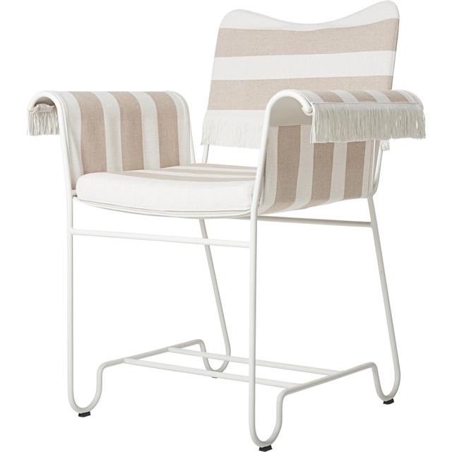 Gubi Tropique Spisebordsstol Med Frynser Hvid Leslie Stripe 40