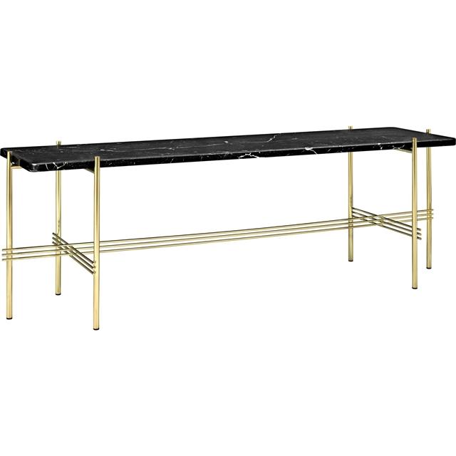 Gubi Ts Konsolbord H40 Cm Med   Hylde Messing Sort Marquina Marmor