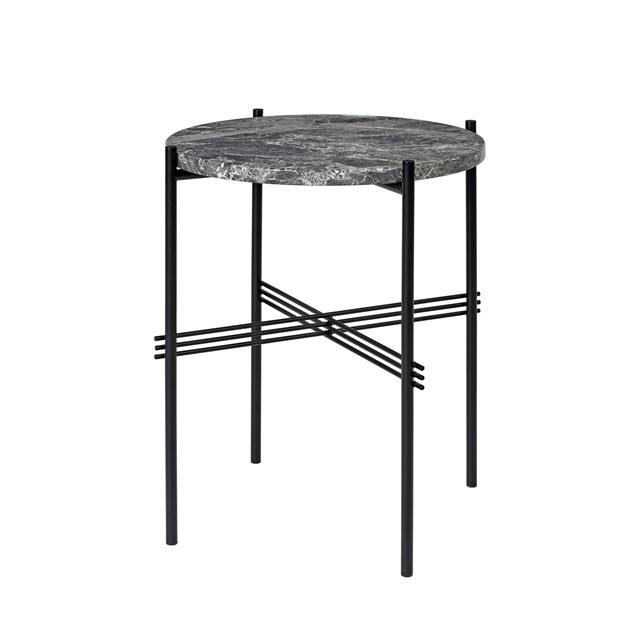 Gubi Ts Sidebord Rundt ø40 Sort Grå Emperador Marmor