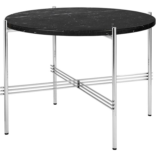 Gubi Ts Sofabord Round ø55 Poleret Stål Black Marquina Marmor