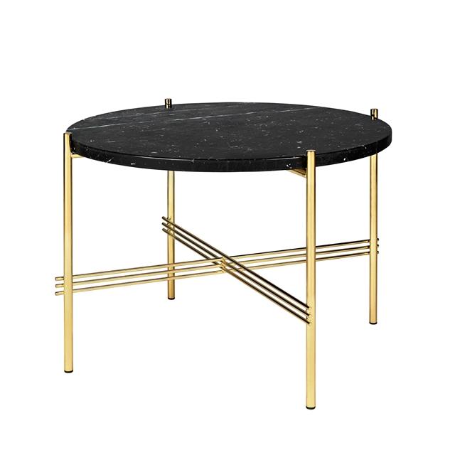Gubi Ts Sofabord Rundt ø55 Messing Sort Marquina Marmor