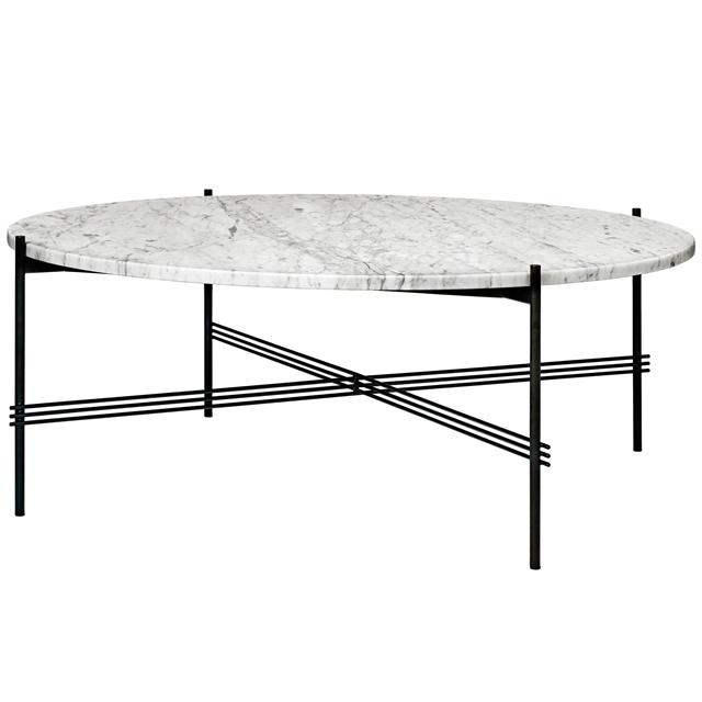 Gubi Ts Sofabord Rundt ø105 Sort Hvid Carrara Marmor