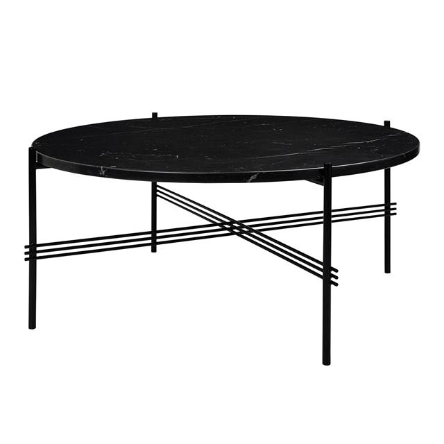 Gubi Ts Sofabord Rundt ø80 Sort Sort Marquina Marmor