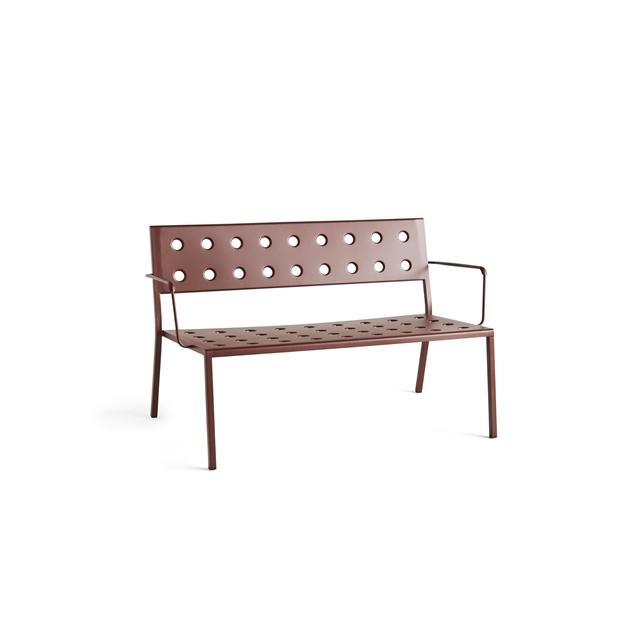 Hay Balcony Lounge Bænk Med Armlæn Iron Red