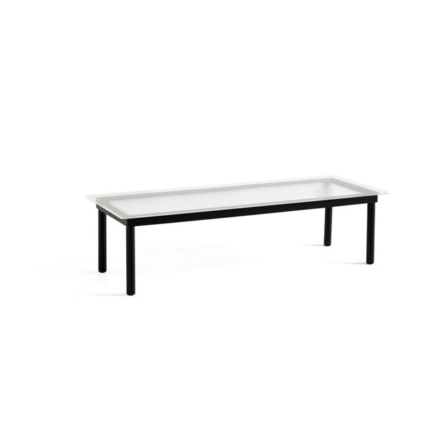 Hay Kofi Sofabord 36x50x140 Sort Eg Klar Rillet Glas