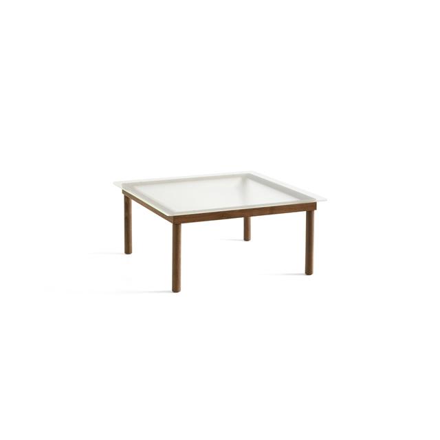Hay Kofi Sofabord 36x80x80 Valnød Klar Rillet Glas