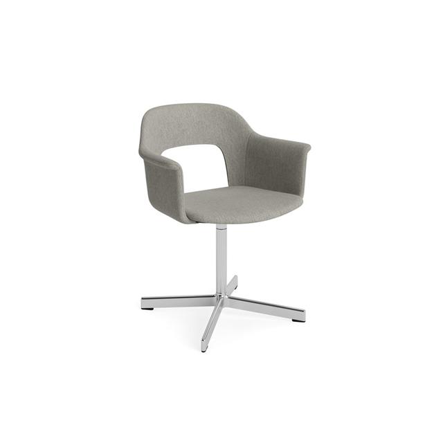 Hay Layout 234 Spisebordsstol Med Armlæn   Swivel Turf Light Grey Aluminium